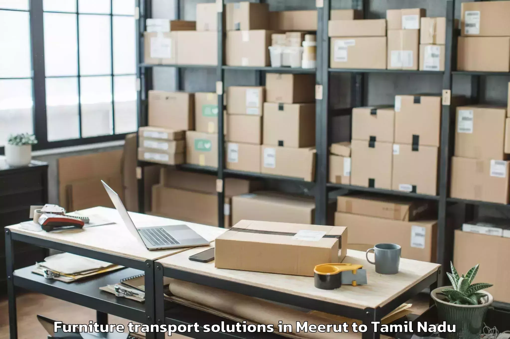 Affordable Meerut to Kurinjippadi Furniture Transport Solutions